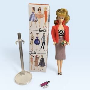 Barbie Blonde Ponytail 35th Anniversary 1959 Doll Unboxed & #976 Sweater & Skirt